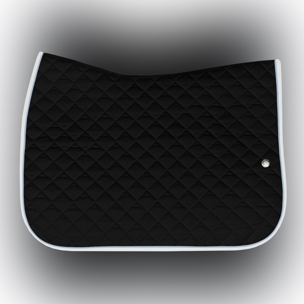 Ogilvy equestrian black with baby blue and white horse baby saddle pad
